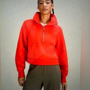 Lululemon Scuba Oversized Funnel Beck Half Zip Solar Orange